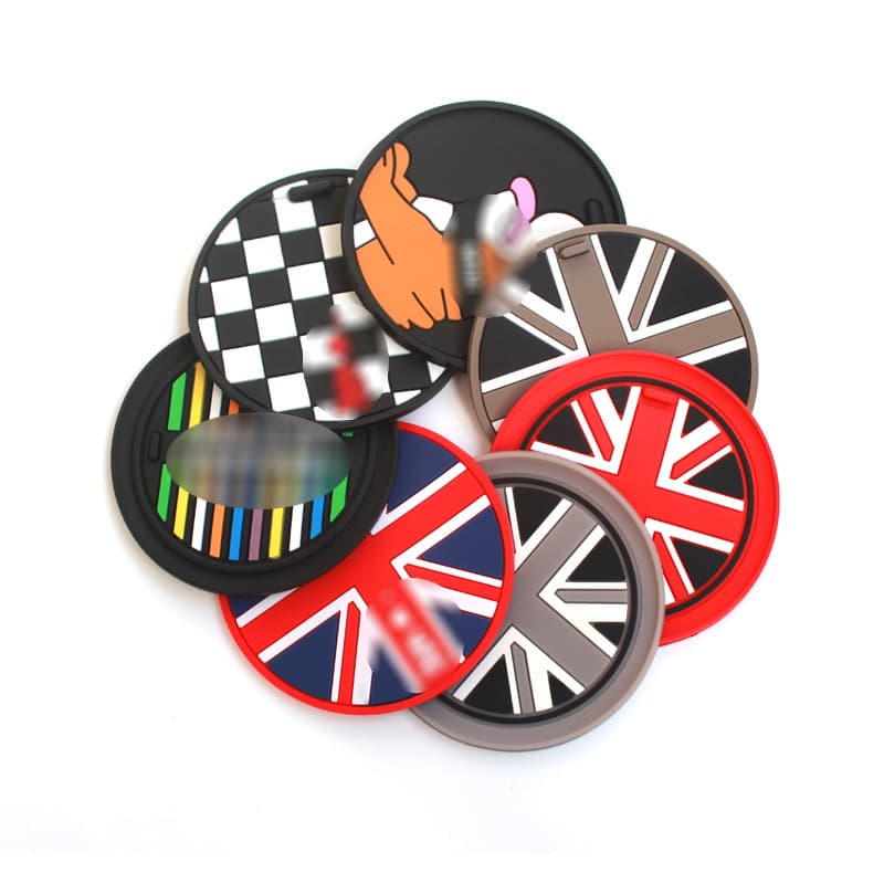 For BMW Mini Union Jack Car Cup Mat, Non-Slip Car Mat, Anti-Dirt Pad