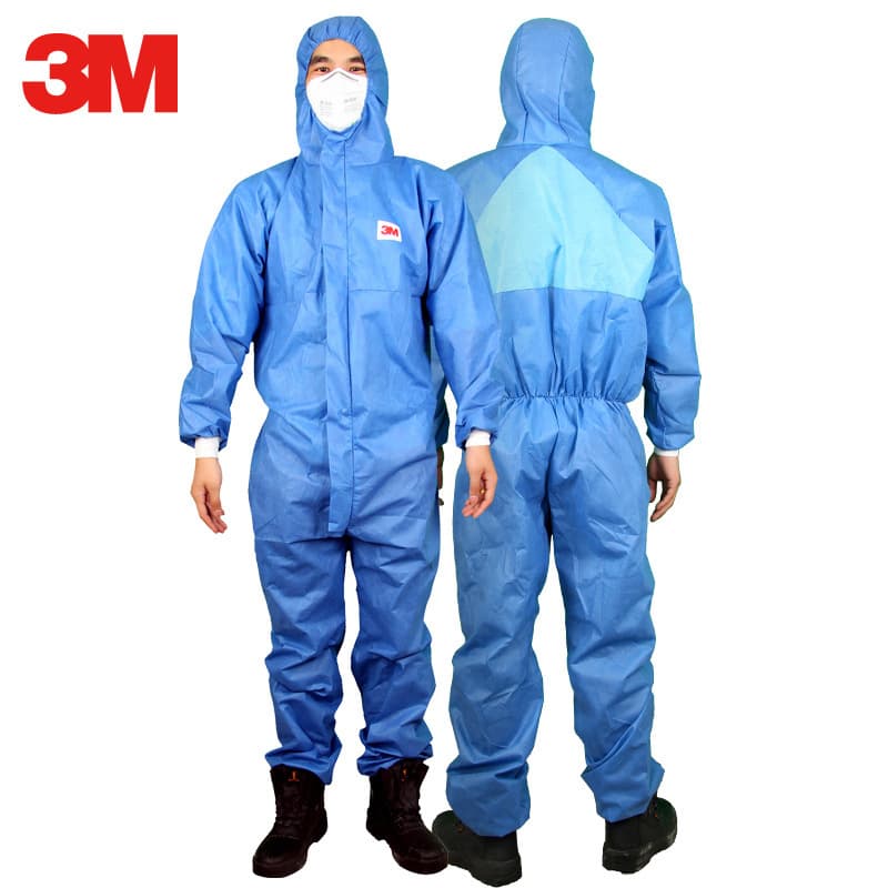 3M 4532+ Protective Suit, One-Piece Covered with Hood, Painted Chemical Laboratory Chemical Protective Suit, Blue Full-Length Work Dustproof Suit