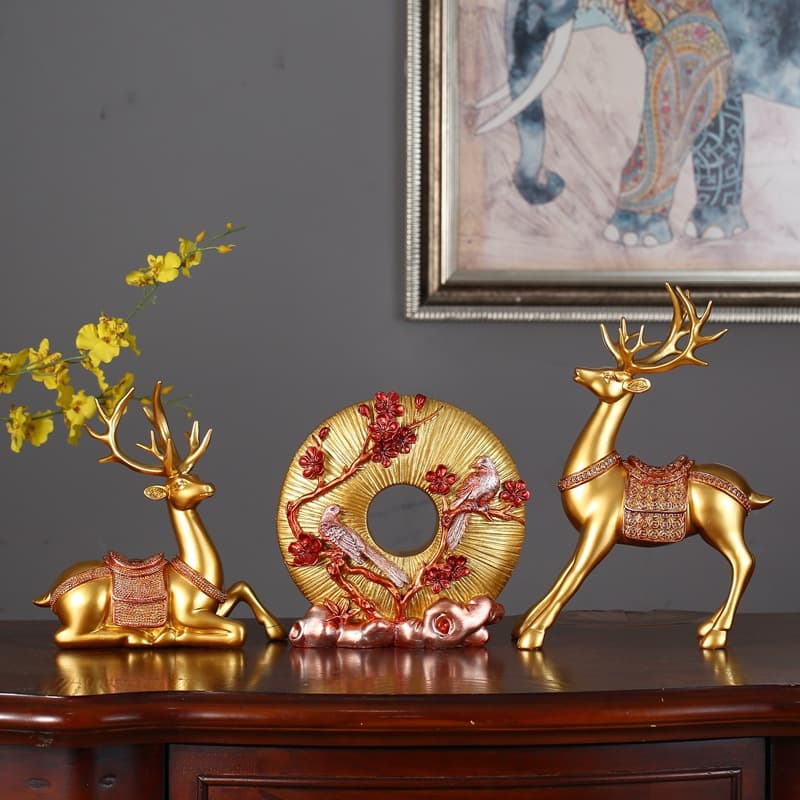 European-style wine cabinet TV cabinet living room home decor craft decoration resin general deer soft decoration ornament modern minimalist