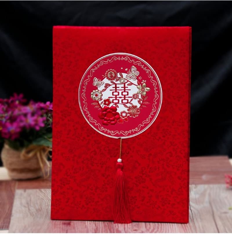 New Loose-leaf Western Guest Sign-in Book Wedding Silk Satin Wedding Gift Money Record Book