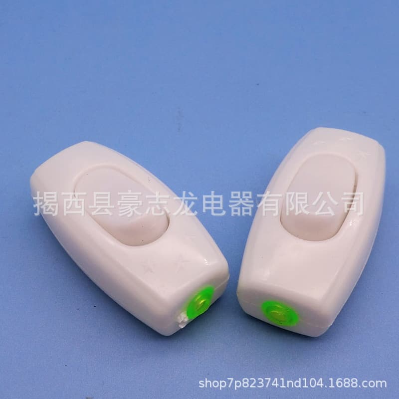 Manufacturer Wholesale Bedside Switch White Toggle Boat Type Button Switch Domestic and International Two-Hole Bedside Switch Household