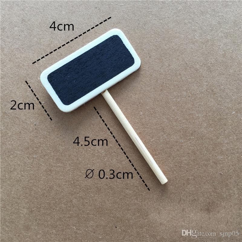 Manufacturer Wooden Small Chalkboard with Wood Clip and Bamboo Stick, Garden Wood Sign Insert Board for Writing Messages