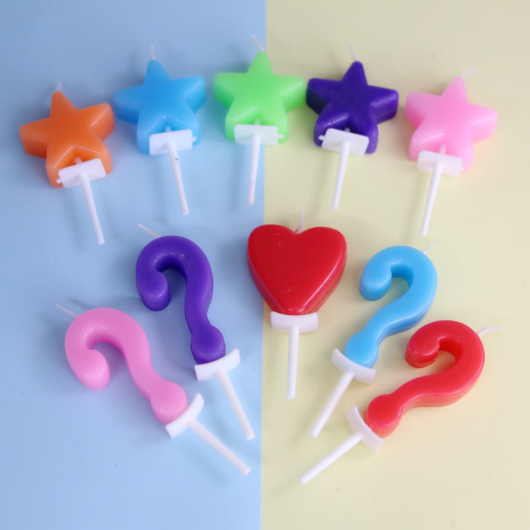 Creative cake decoration birthday candles stars love question mark baking accessories spot wholesale question mark candles