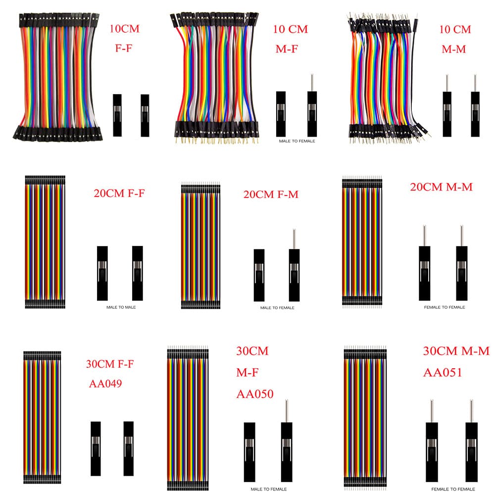 Dupont 40p Colorful Row Wire Connection Cable Male Female Pair 10/30/20/40cm Electronic Component Accessories