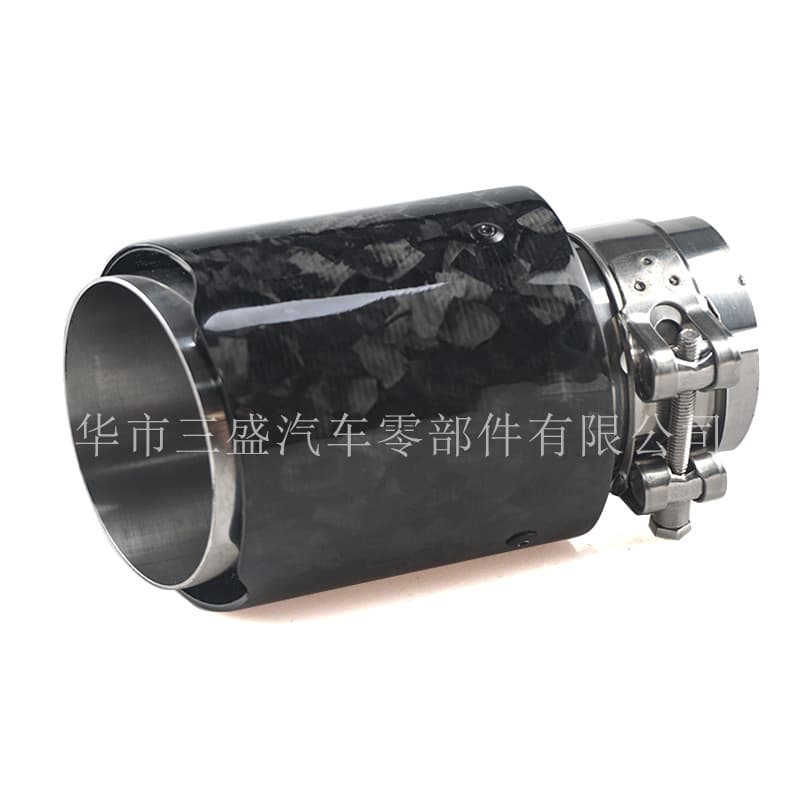 Factory direct sales new hot forging grain surface carbon fiber tail throat car exhaust pipe universal modified forging grain tail throat