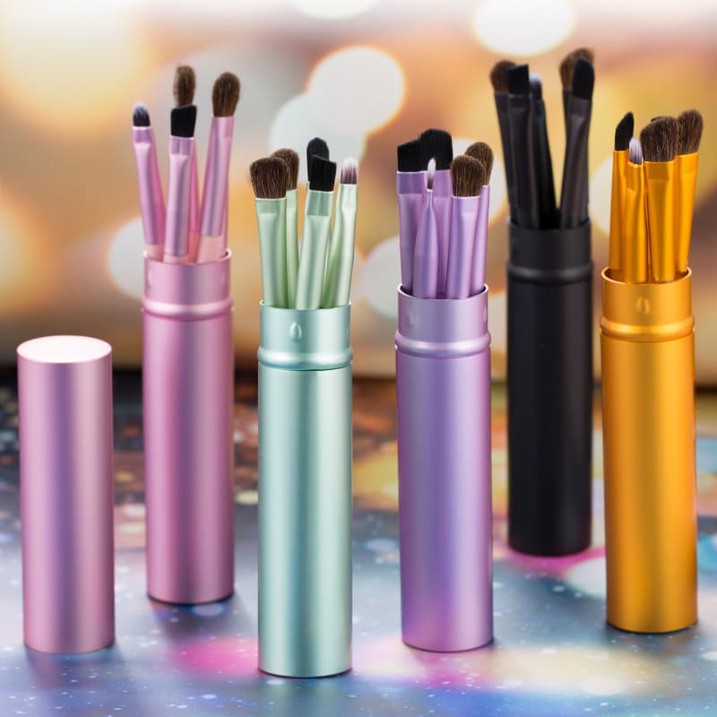 Aluminum Tube Animal Horse Hair Makeup Brush Set Eye Shadow Blending Brush Lip Brush Nose Shadow Diffusion Brush Cosmetic Tools