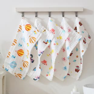 Six-layer 25*50cm gauze baby towel cotton yarn infant small towel newborn baby face towel absorbent