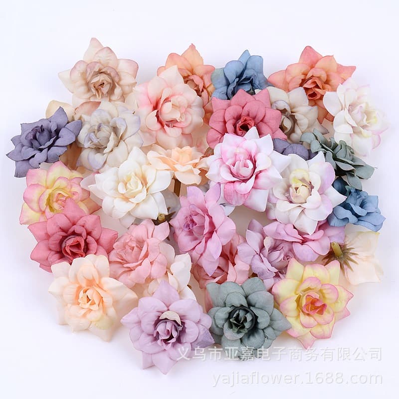 Artificial Flowers Simulation Pointed Rose Heads DIY Material Kit Gift Box Decoration Fake Flowers for Wedding