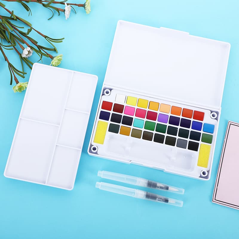 Children's Paint DIY Box Set Gouache Watercolor 12/24/36 Colors Painting Tool Set Mixing Palette