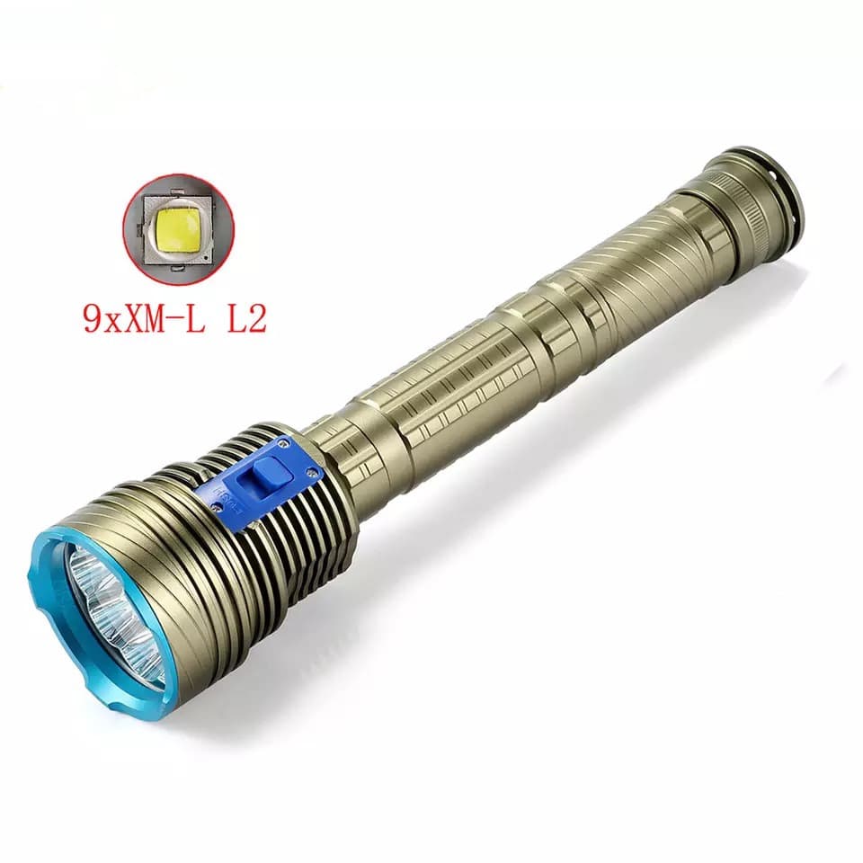 DX9 S Diving Flashlight 9x L2/T6 LED High Power 8000 Lumens Magnetic Switch Diving Factory Direct