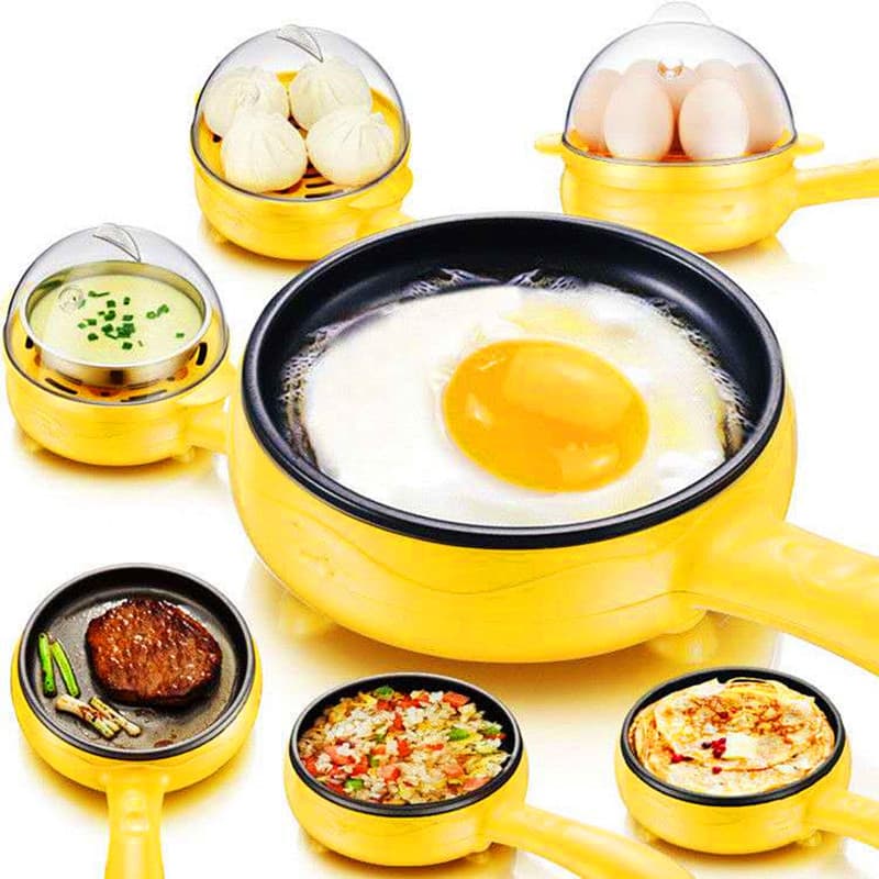 Gift Mini Electric Egg Fryer with Double-Layer Steamer, Multi-function Boiler - Ultimate Breakfast Tool