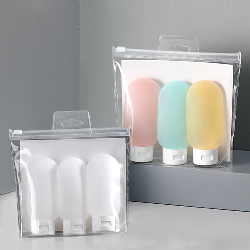 Cosmetic tube bottle 60ml travel dispensing bottle set flocked lotion bottle squeeze shampoo bottle flip-top bottle