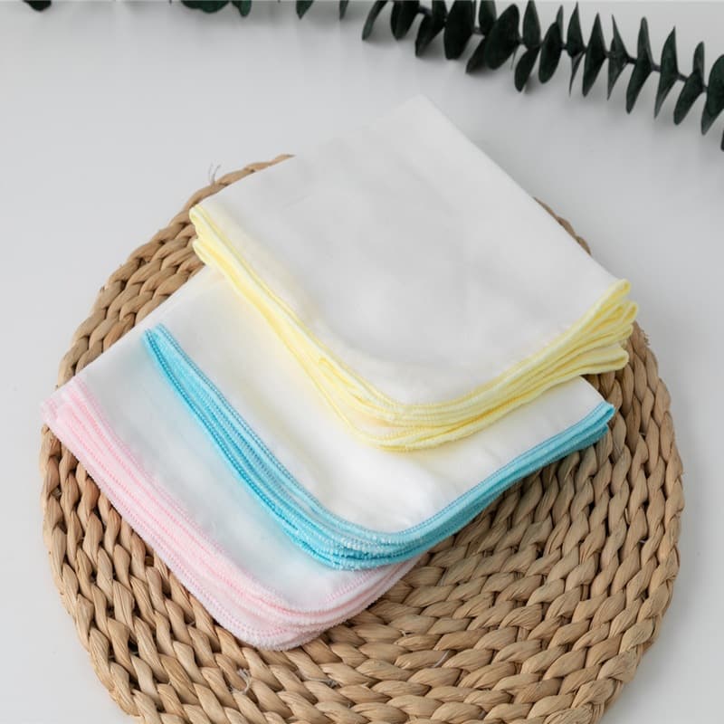 Pure Cotton Gauze Handkerchiefs, High-Density Baby Drool Pads, Burp Cloths, Double-Layer Feeding and Face Wipes, Small Towels Wholesale