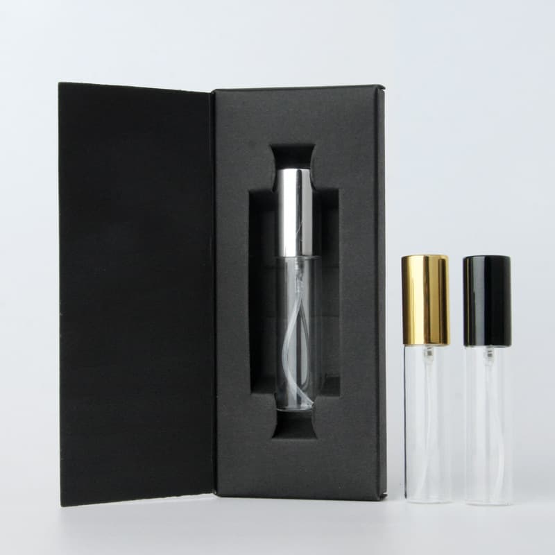 10ml Perfume Glass Bottle with Packaging Box Spray Bottle Electroplated Aluminum Perfume Bottle Cosmetic Bottle Refillable Bottle