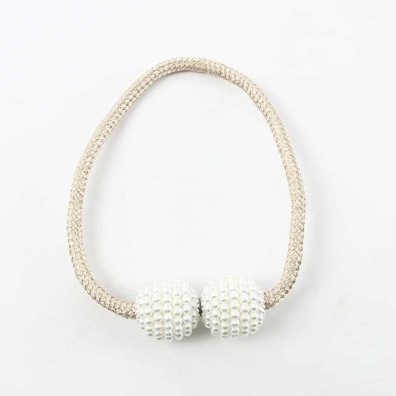 Factory Supply Simple Thin Rope Pearl Magnetic Buckle Curtain Tieback Curtain Accessories Curtain Hook