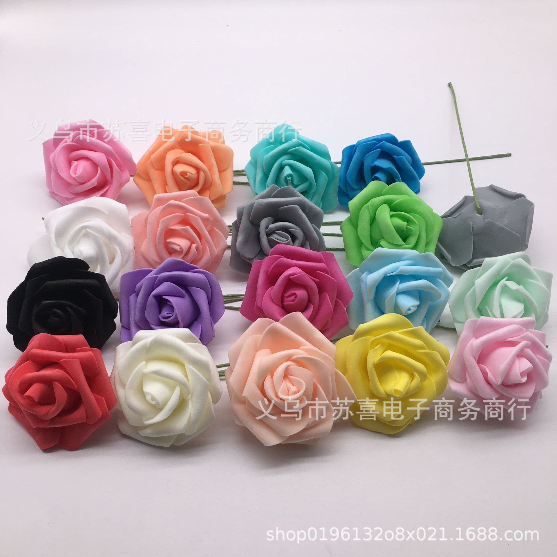Hot-selling cross-border 7cm stemmed simulated PE foam roses artificial flowers, bridal bouquet wedding decoration flowers in stock