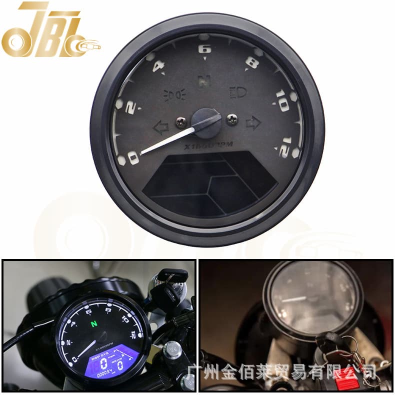 Motorcycle Retro Gauge LCD Odometer Tachometer Speedometer Fuel Gauge for Fifi Mechanical Meter