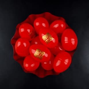 Wholesale festive wedding supplies double happiness red eggshell candy boxes for baby birthday full moon celebration