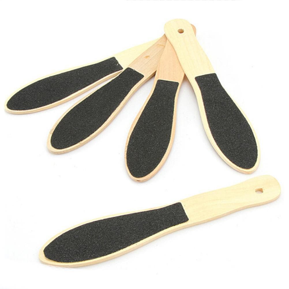 Factory Direct, Cross-border In-Stock Wholesale, Wooden Handle Dual-sided Sandpaper Foot File for Exfoliation and Grinding