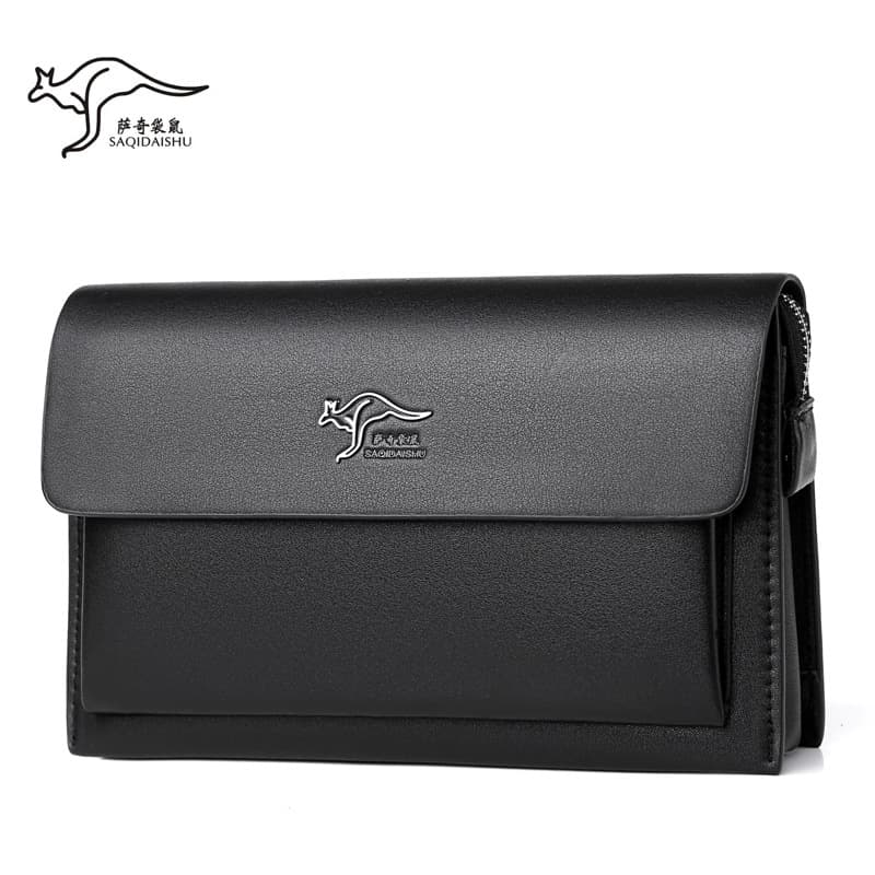 Sachi Kangaroo's new men's business combination lock clutch bag, PU leather handbag with multiple card slots.