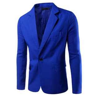New Men's Solid Color Single-Breasted One-Button Big Size Casual Suit Jacket