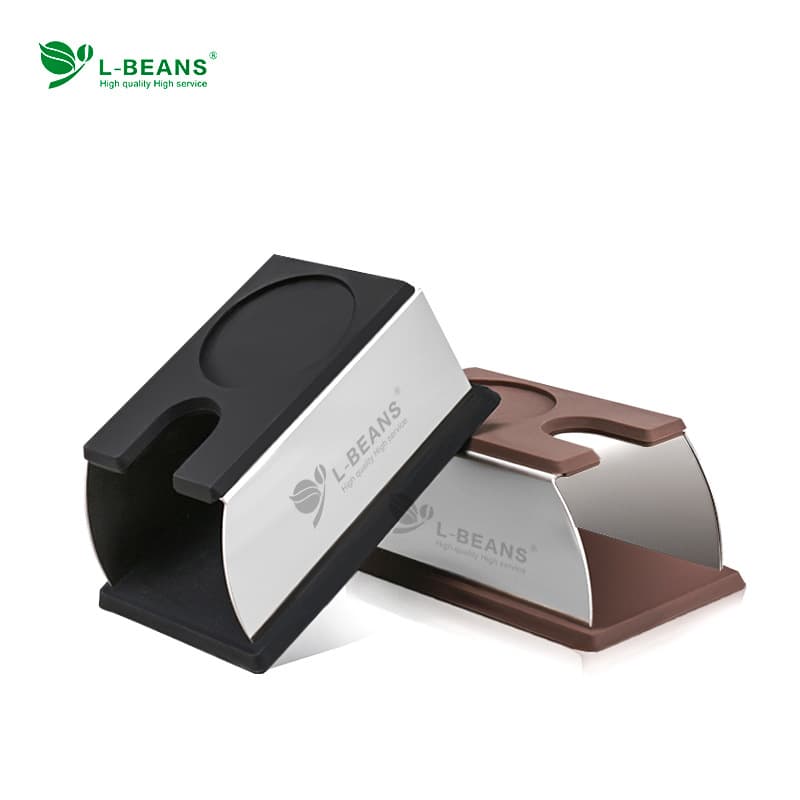 Factory Direct Stainless Steel Coffee Tamper Mat Corner Pad Tamping Stand Coffee Handle Holder