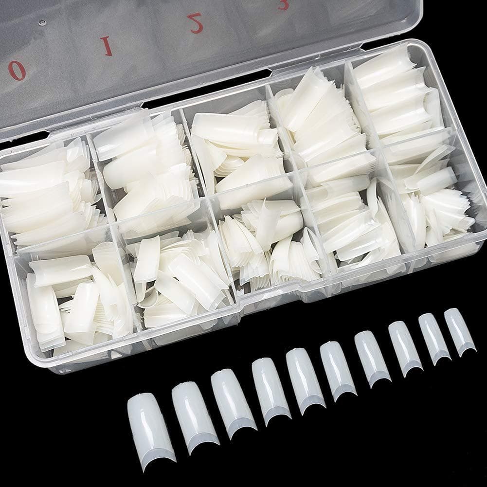 Nail Tips 500pcs Box French Natural White Transparent False Nails for Nail Art