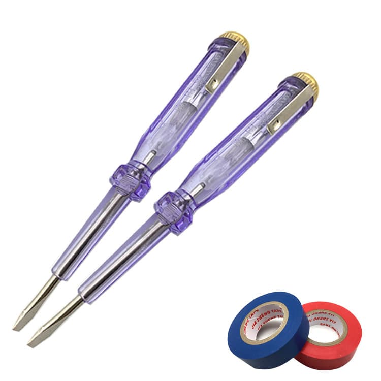 Free Shipping Test Pen Crystal Flat Head, Professional Transparent Voltage Tester, Multifunctional Electric Pen Wholesale