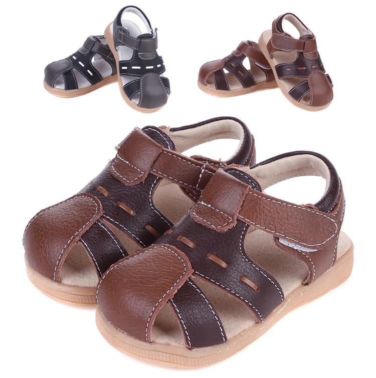 Boys' Genuine Leather Sandals Mixed Lot Full Toe Wear-Resistant Breathable Soft Sole Non-Slip Boys' Sandals Cross-Border Children's Shoes