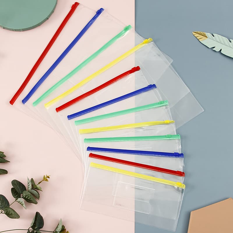 Factory Direct Supply Wholesale Plastic File Bags, Pencil Cases, Zipper Bags, Transparent Stationery Bags, PVC Advertising Document Bags