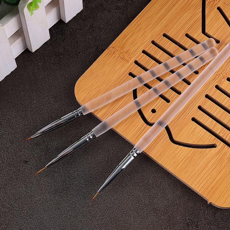 Factory Direct Nail Art Brush Frosted Transparent Handle Ultra-Fine Liner Brush Flower Painting Brush Gel Polish Extension Brush Nail Brush