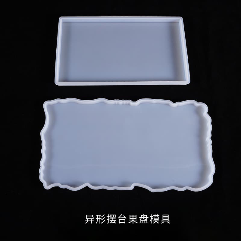 Irregular Shape DIY Crystal Drip Silicone Mold Rectangular Fruit Plate Display Stand Ornaments Epoxy Resin Casting Molds