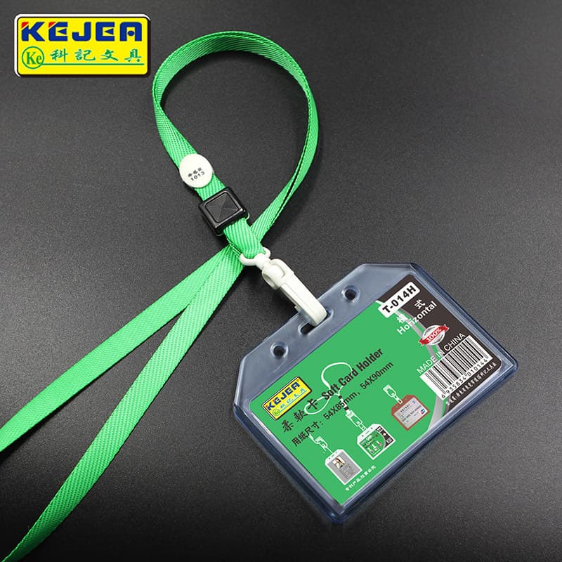 Keji Soft Work ID T-014V Badge Work Card Hanging Badge ID Card Sleeve Wholesale Work Pass Access Card