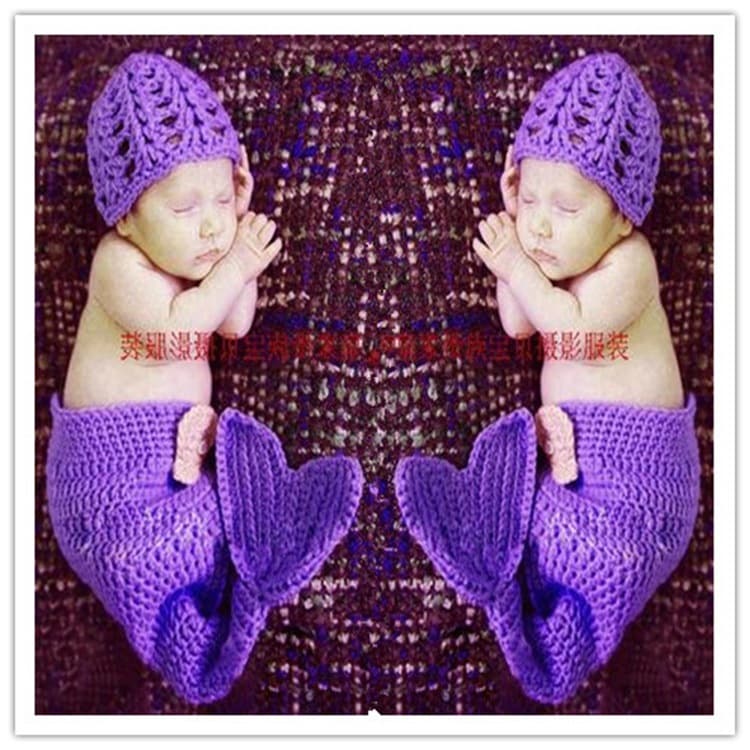 Newborn 1-Month 100-Day Photography Costume Kids Photo Shoot Outfit Prop Baby Portrait Mermaid