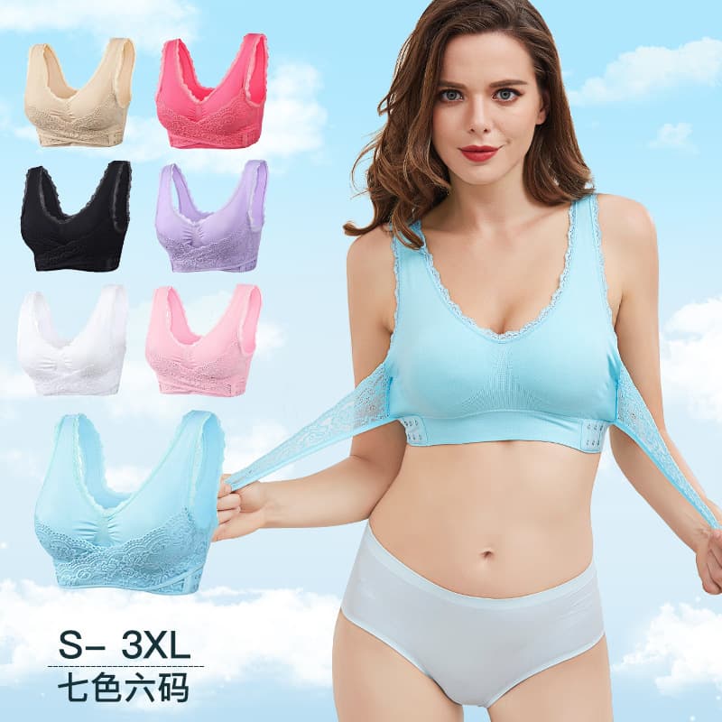 Front Cross Side Buckle Lace Wireless Push Up Sexy Bra Women Yoga Running Fitness Sports Bra