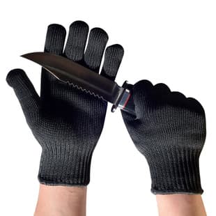 Cut-resistant gloves, Level 5, single steel wire, multi-purpose cut-resistant Level 5 work gloves, protective black gloves