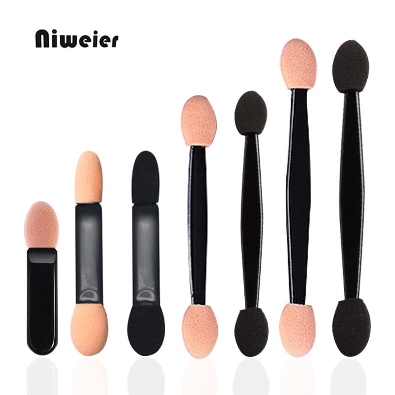 Factory sold single and double-headed eye shadow sticks, latex sponge eye shadow brushes, manicure powder blending brushes, disposable eye shadow sticks for makeup use