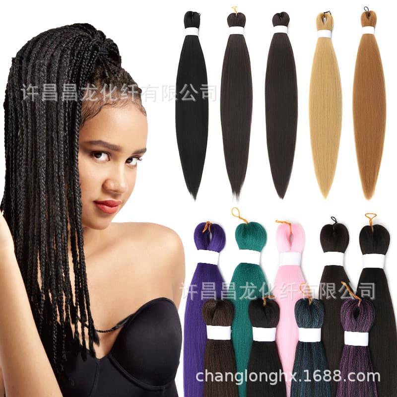 European and American wigs, easy braid, synthetic fiber large braids, low-temperature flame-retardant, soft African dirty braids, crochet hair ez braids