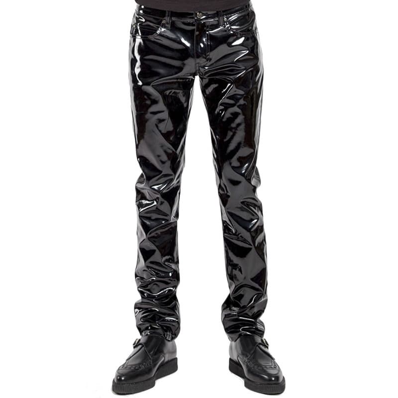Factory Direct European and American Sexy Lingerie High-Gloss Patent Leather Men's Pants Bar Nightclub Stage Performance Costume 6005