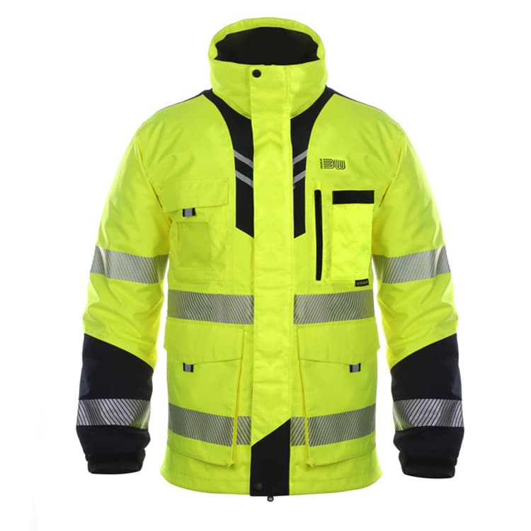 Professional Custom High-Quality Foreign Trade Safety Reflective Workwear Security Jacket Outerwear Fluorescent Warm Padded Work Coat