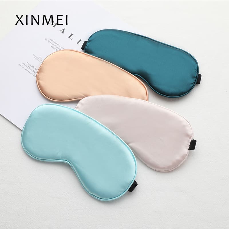 Adjustable Strap Simulated Silk Eye Mask Unisex Breathable Light-blocking Travel Sleep Aid Eye Protection Cover