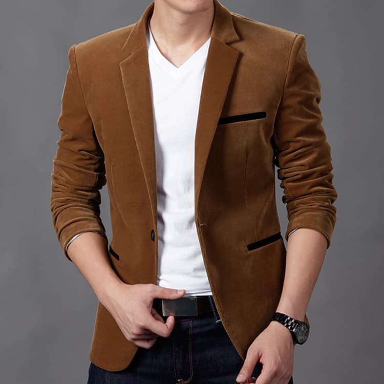 Cross-border foreign trade men's business casual suit jackets, wrinkle-free work clothes, corduroy men's jackets wholesale.