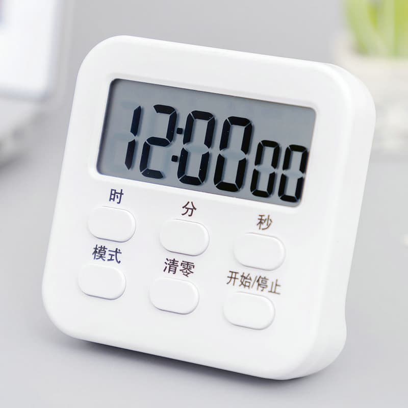Student Art Timer with Countdown Function, Silent Kitchen Reminder, Small Clock with Clip Stand