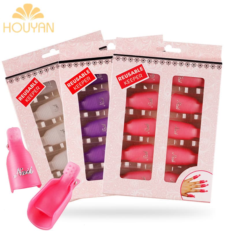 Nail Removal Clip 10-Piece Nail Set Rose Pink Purple Nail Polish Glue Phototherapy Nail Removal Tool Set Finger