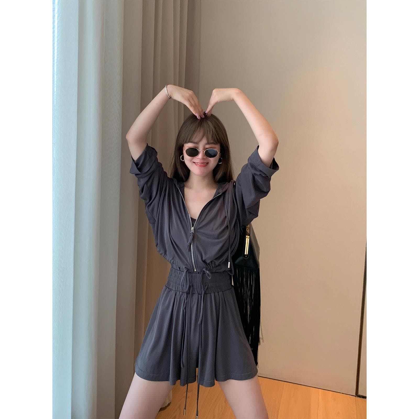 MS Sun Protection Outerwear Lazy Three-Piece Set Sweet and Salty Multi-Functional Drapey Style Comfortable Round Neck Sleeveless