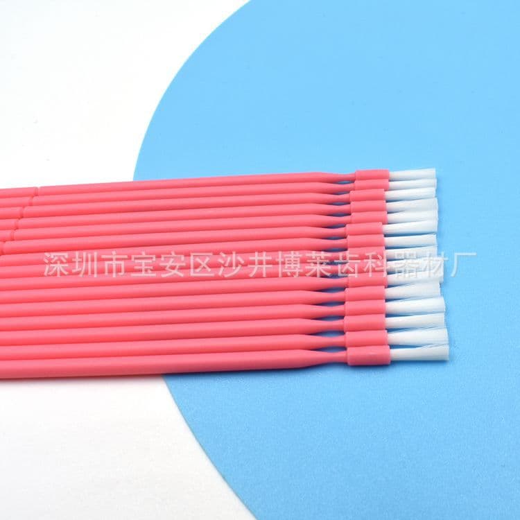 Dental Long-Hair Brush Single-Head Applicator Stick Disposable Fluoride Application Brush Dental Material