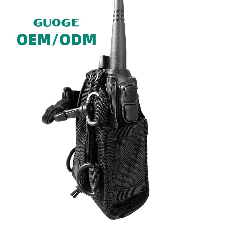 MSC-20B Universal Walkie-Talkie Leather Case, Baofeng 888S Durable Protective Holster with Adjustable Nylon Belt Clip
