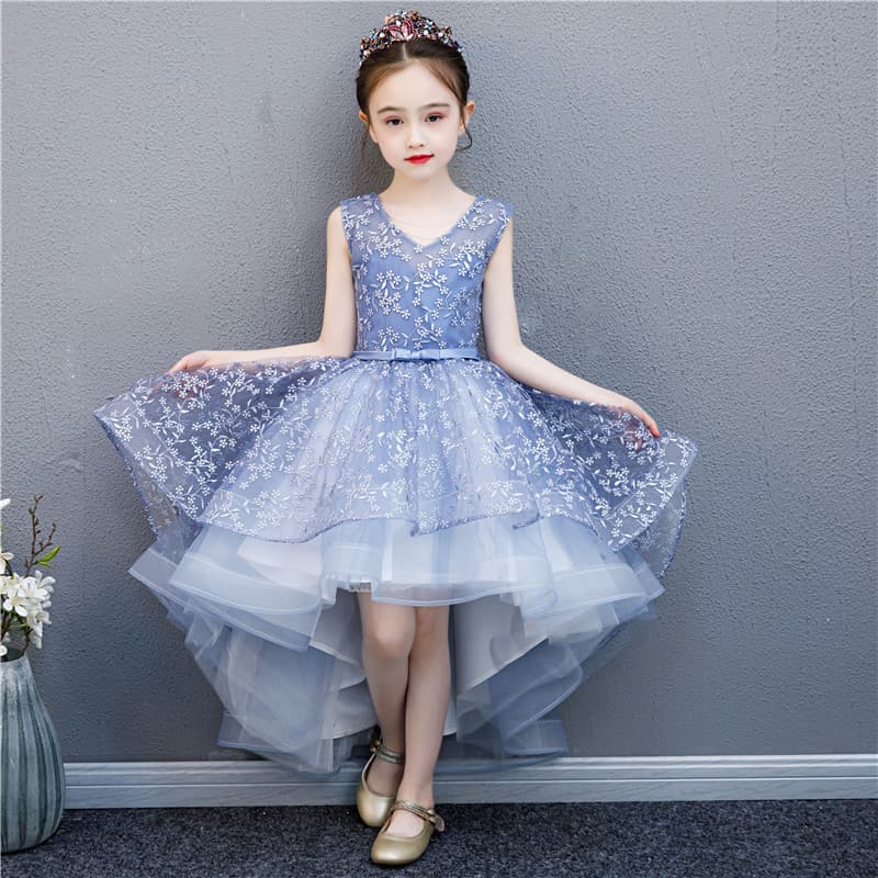 Girls' Princess Dress Children's Wedding Tulle Skirt Big Girl Host Walk Piano Performance Costume Little Princess
