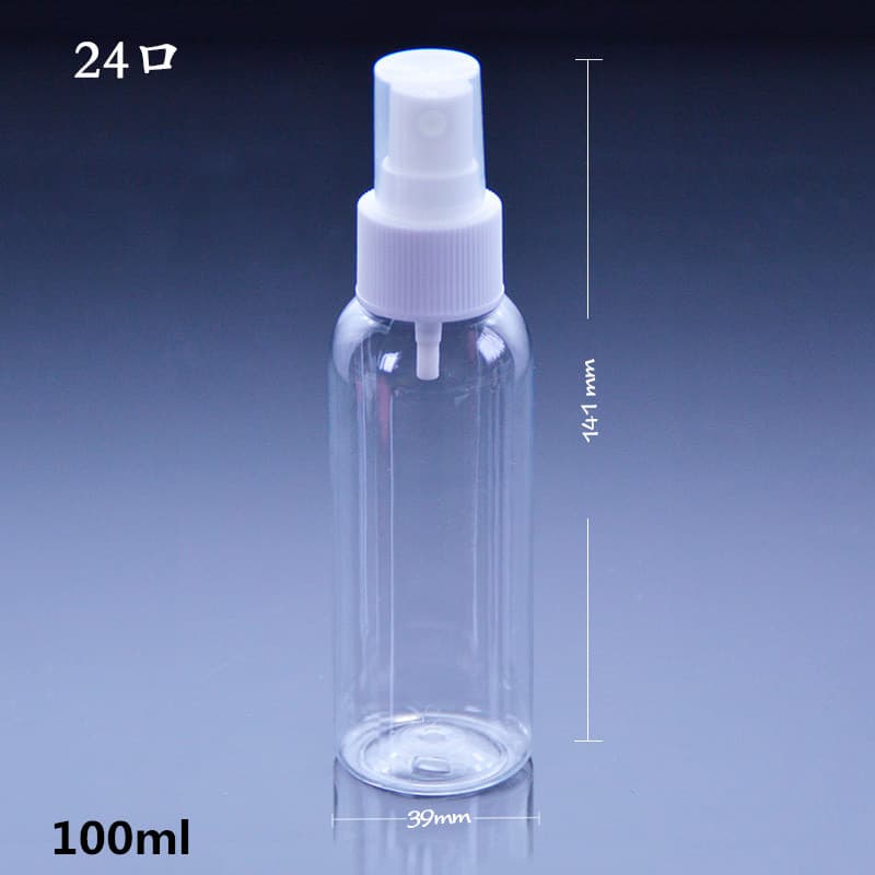 100ml transparent round-shoulder spray bottle, PET disinfectant hand sanitizer bottle, cosmetic decanting bottle, hair conditioner/essential oil bottle
