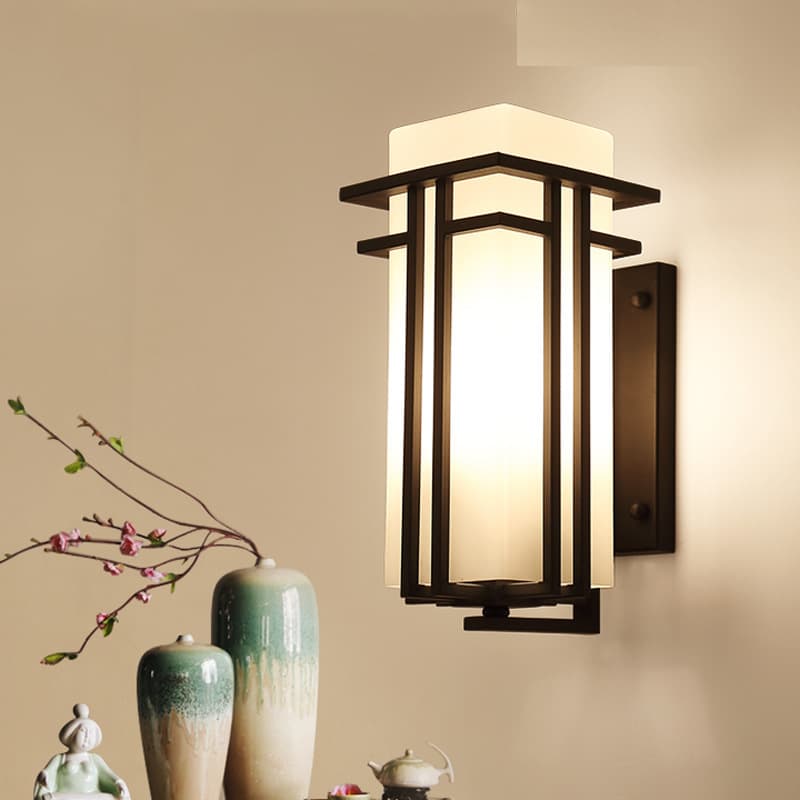 Outdoor Wall Light Chinese Style Waterproof Minimalist Modern LED Square New Chinese Corridor Courtyard Light